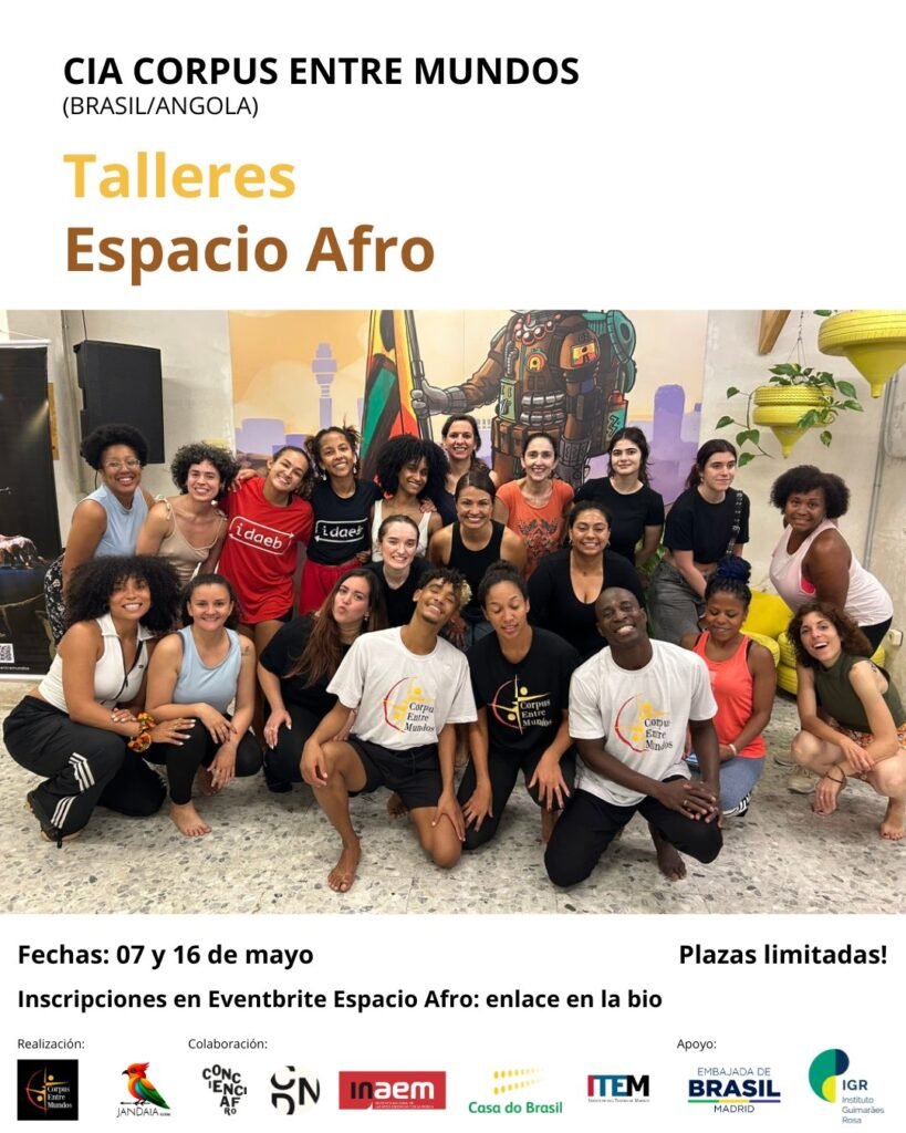 Producción y Distribución Cartel de los talleres de la Cía. Corpus Entre Mundos en el Espacio Afro, Madrid 2026